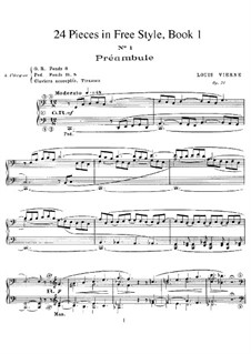 Twenty-Four Pieces in Free Style, Op.31: Book I by Louis Vierne
