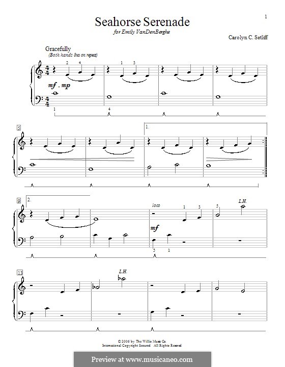 Seahorse Serenade: Para Piano by Carolyn C. Setliff