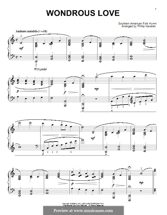 Wondrous Love: Para Piano by folklore