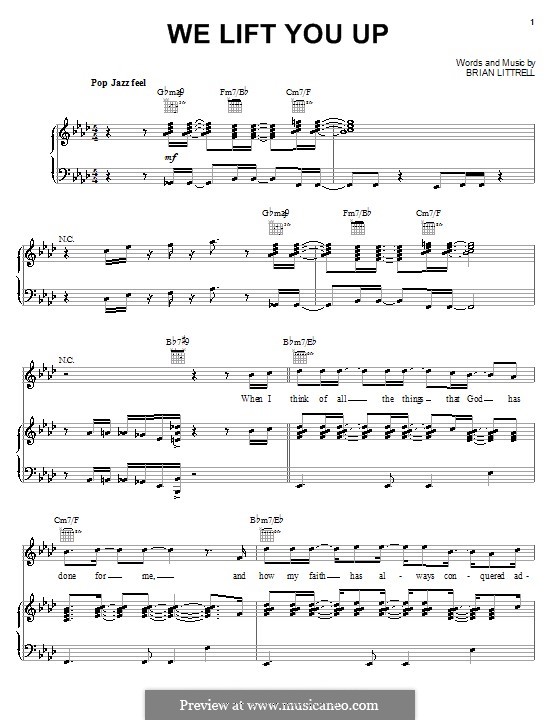 We Lift You Up: Para vocais e piano (ou Guitarra) by Brian Litrell