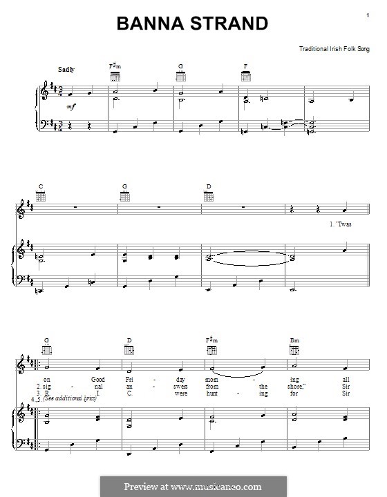 Banna Strand: Para vocais e piano (ou Guitarra) by folklore
