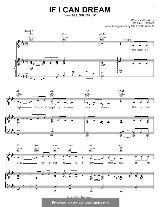 If I Can Dream (Elvis Presley): Para vocais e piano (ou Guitarra) by W. Earl Brown