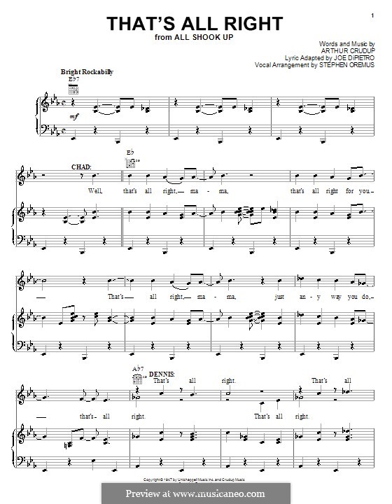 That's All Right (Elvis Presley): Para vocais e piano (ou Guitarra) by Arthur Crudup