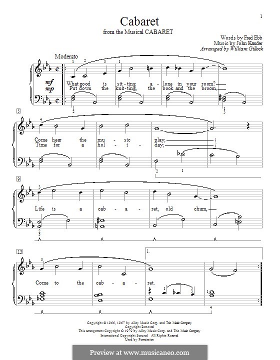 Cabaret (Liza Minnelli): Facil para o piano by John Kander