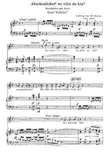 Abscheulicher! wo eilst du hin: Partitura para piano com parte de vocal by Ludwig van Beethoven