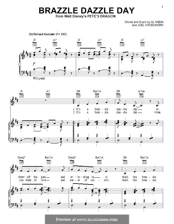 Brazzle Dazzle Day: Para vocais e piano (ou Guitarra) by Joel Hirschhorn