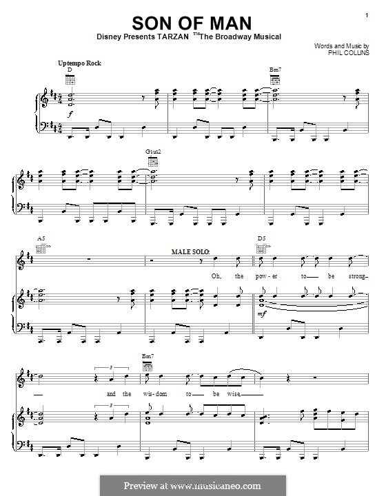 Son of Man (from Walt Disney's Tarzan): Para vocais e piano (ou Guitarra) by Phil Collins