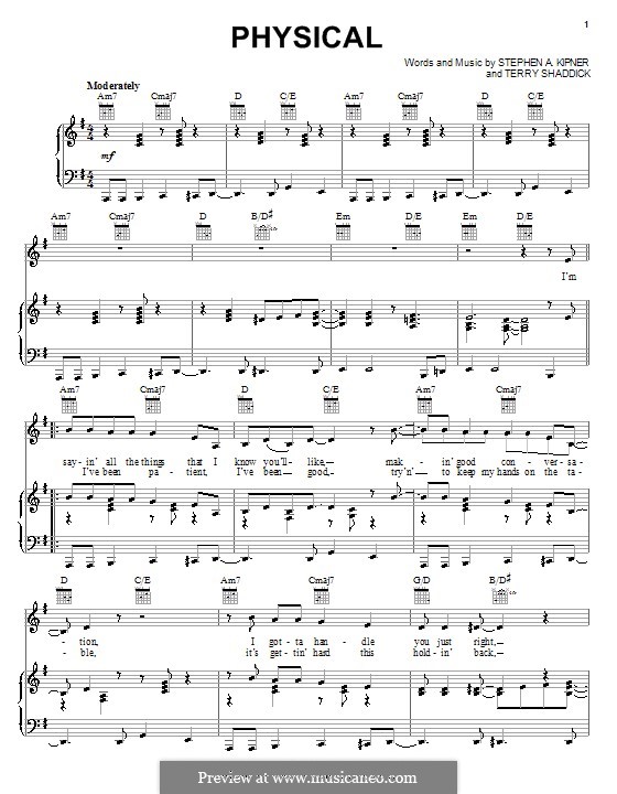 Physical (Olivia Newton-John): Para vocais e piano (ou Guitarra) by Stephen Alan Kipner, Terry Shaddick
