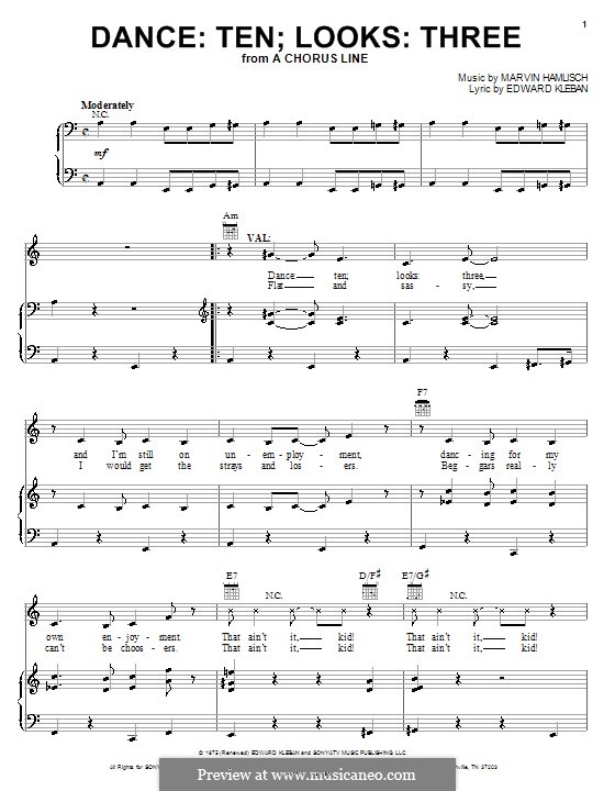 Dance Ten; Looks Three (from A Chorus Line) por M. Hamlisch em músicaNeo
