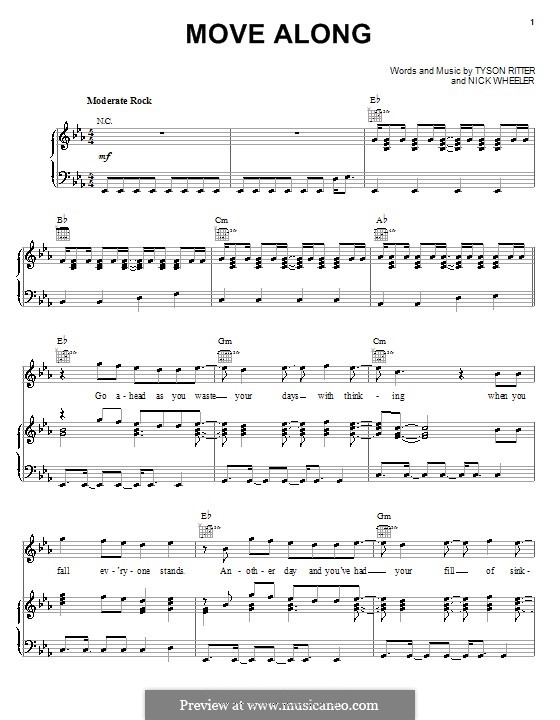 Move Along (The All-American Rejects): Para vocais e piano (ou Guitarra) by Nick Wheeler, Tyson Ritter