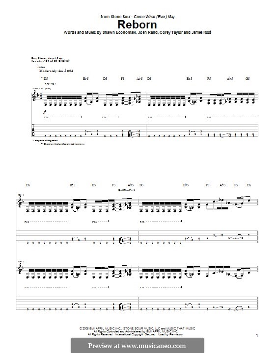Reborn (Stone Sour): Para guitarra com guia by Corey Taylor, James Root, Josh Rand, Shawn Economaki
