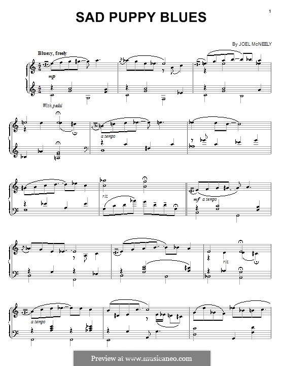 Sad Puppy Blues: Para vocais e piano (ou Guitarra) by Joel McNeely