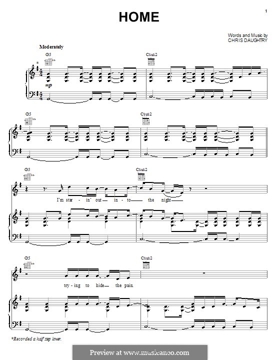 Home (Daughtry): Para vocais e piano (ou Guitarra) by Chris Daughtry
