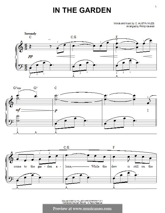 In the Garden: Facil para o piano by Charles Austin Miles