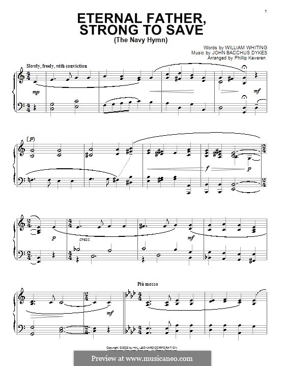 Eternal Father, Strong to Save: Para Piano by John Bacchus Dykes