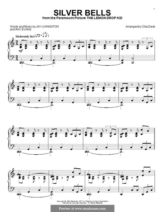 Piano version: para um único musico (Editado por H. Bulow) by Jay Livingston, Raymond Evans