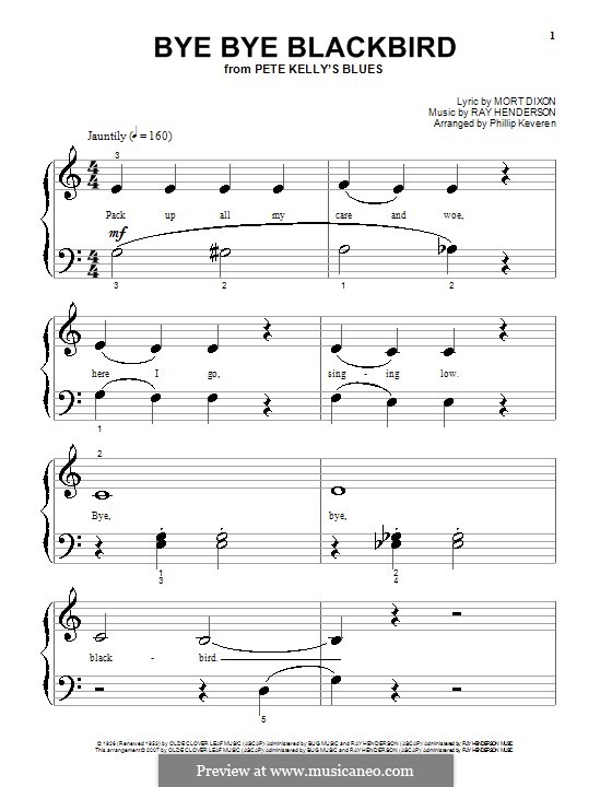Bye Bye Blackbird: Para Piano by Ray Henderson
