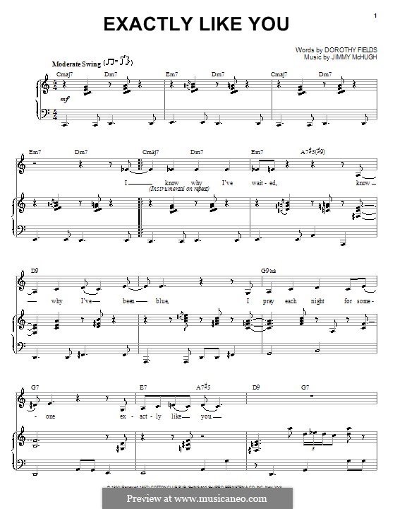 Exactly Like You: Para vocais e piano (ou Guitarra) by Jimmy McHugh