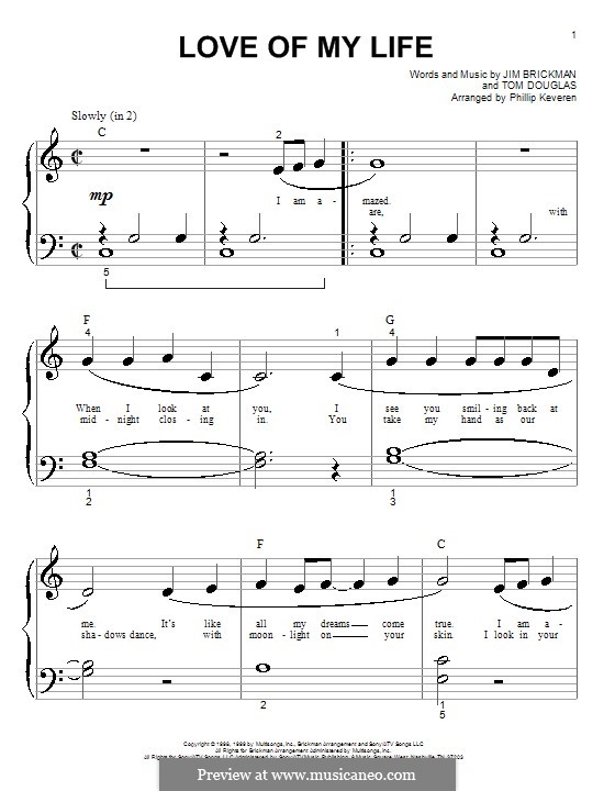 Love of My Life: para piano (versão facil) by Tom Douglas