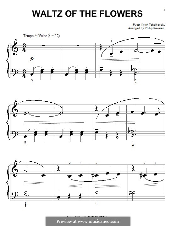 No.8 Waltz of the Flowers: para piano (versão facil) by Pyotr Tchaikovsky