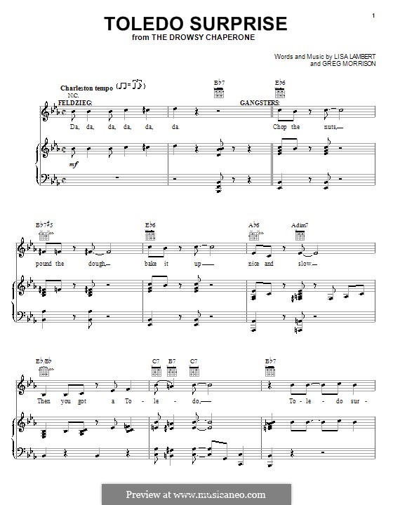 Toledo Surprise: Para vocais e piano (ou Guitarra) by Greg Morrison