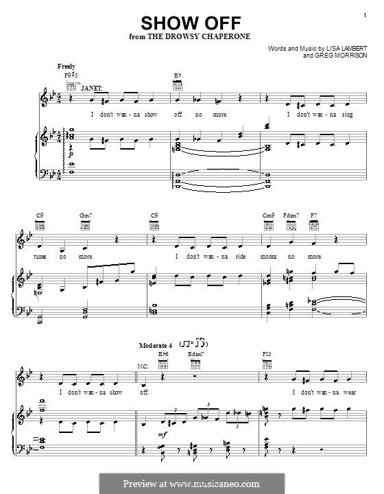Show Off (from The Drowsy Chaperone): Para vocais e piano (ou Guitarra) by Greg Morrison