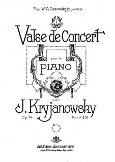 Concert Waltz, Op.14: converto de valsa by Ivan Kryzhanovsky