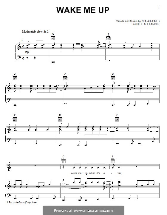 Wake Me Up (Norah Jones): Para vocais e piano (ou Guitarra) by Lee Alexander