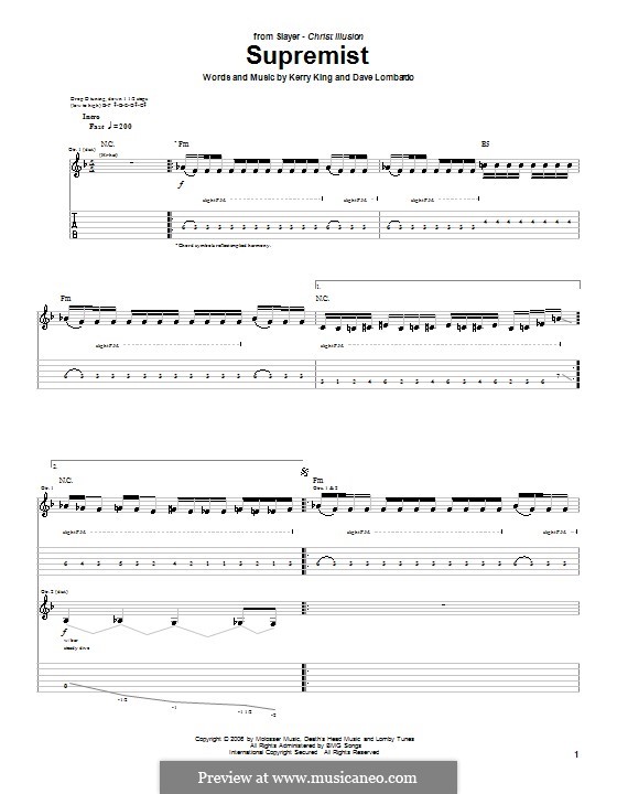 Supremist (Slayer): Para guitarra com guia by Dave Lombardo, Kerry King