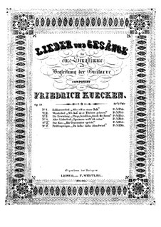 Songs for Voice and Guitar, Op.14: Songs for Voice and Guitar by Friedrich Wilhelm Kücken