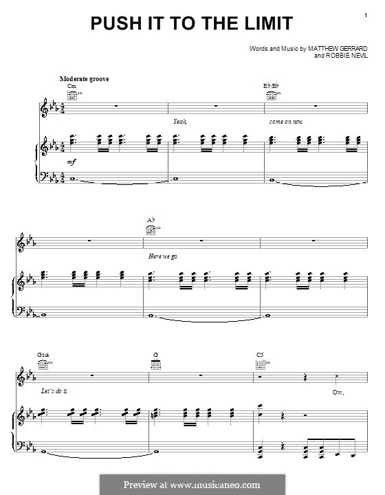 Push it to the Limit (Corbin Bleu): Para vocais e piano (ou Guitarra) by Matthew Gerrard, Robbie Nevil