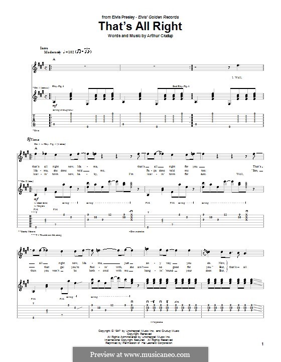 That's All Right (Elvis Presley): Para guitarra com guia by Arthur Crudup