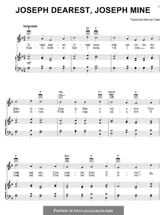 Joseph Dearest, Joseph Mine: Para vocais e piano (ou Guitarra) by folklore