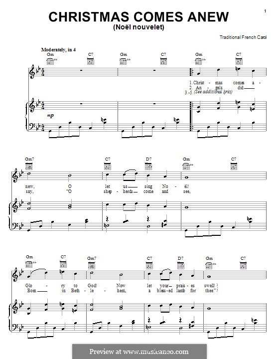 Christmas Comes Anew: Para vocais e piano (ou Guitarra) by folklore