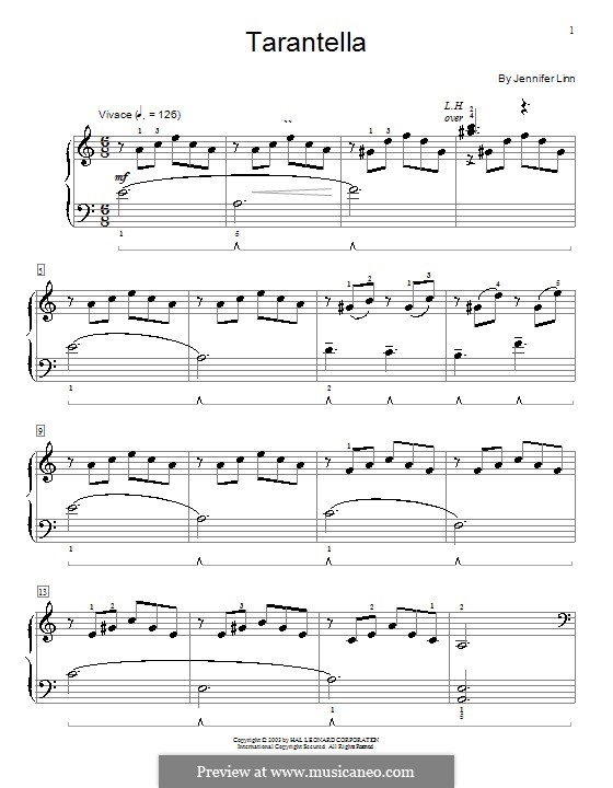 Tarantella: Para Piano by Jennifer Linn