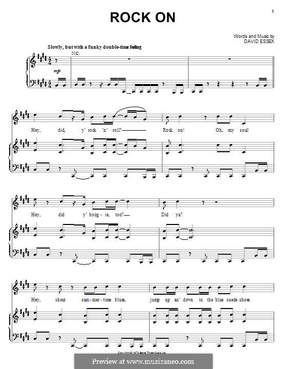 Rock On: Para vocais e piano (ou Guitarra) by David Essex