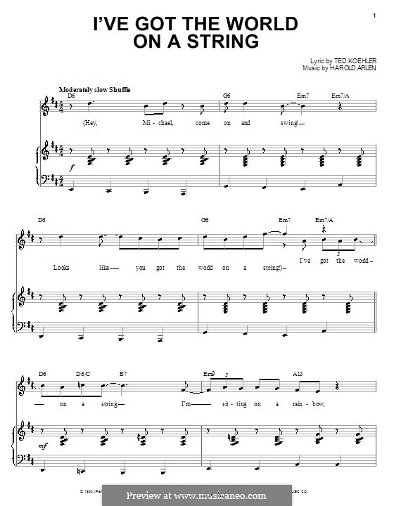 I've Got the World on a String: para voz e piano ou guitarra (Michael Buble) by Harold Arlen