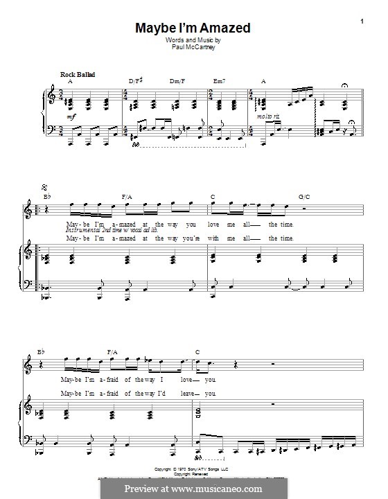 Maybe I'm Amazed: Para vocais e piano (ou Guitarra) by Paul McCartney