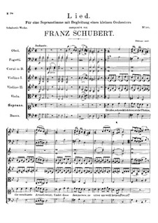 Song for Voice and Orchestra, D.535: Song for Voice and Orchestra by Franz Schubert