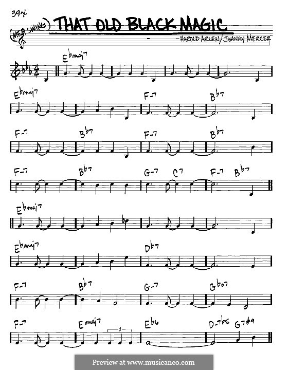 That Old Black Magic (from Star Spangled Rhythm): melodia e acordes - Instrumentos C by Harold Arlen