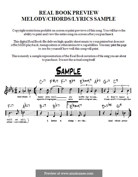 The Lady Sings the Blues (Billie Holiday): melodia, letra e acordes -Instrumentos C by Herbie Nichols