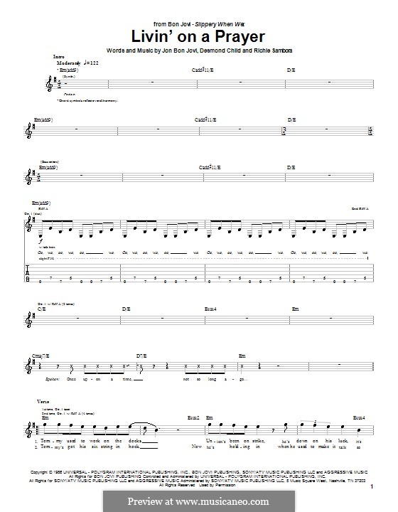 Guitar version: para um único musico (Editado por H. Bulow) by Desmond Child, Jon Bon Jovi, Richie Sambora