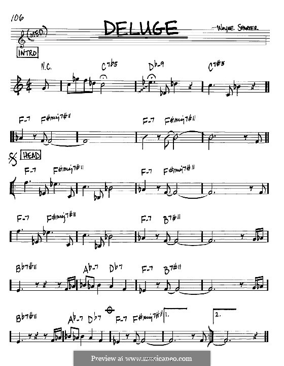 Deluge: Melodia e acordes - Instrumentos Bb by Wayne Shorter
