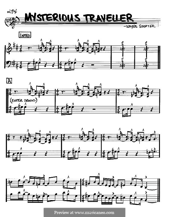 Mysterious Traveller: Melodia e acordes - Instrumentos Bb by Wayne Shorter
