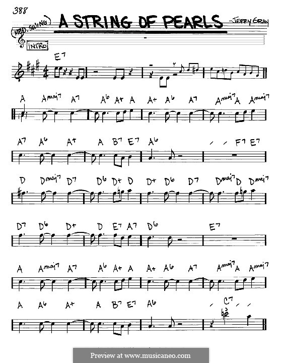 A String of Pearls: melodia e acordes - Instrumentos Eb by Jerry Gray
