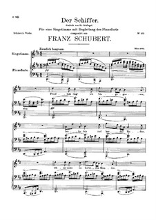 Der Schiffer (The Boatman), D.694: D maior by Franz Schubert