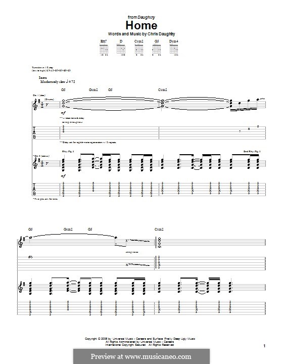 Home (Daughtry): Para guitarra com guia by Chris Daughtry