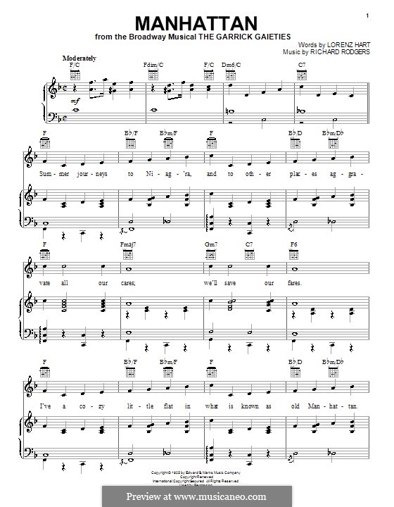 Manhattan: para voz, piano ou guitarra (partituras de alta qualidade) by Richard Rodgers