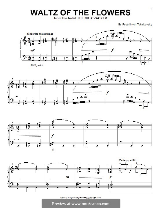 No.8 Waltz of the Flowers: para piano (partituras de alta qualidade) by Pyotr Tchaikovsky