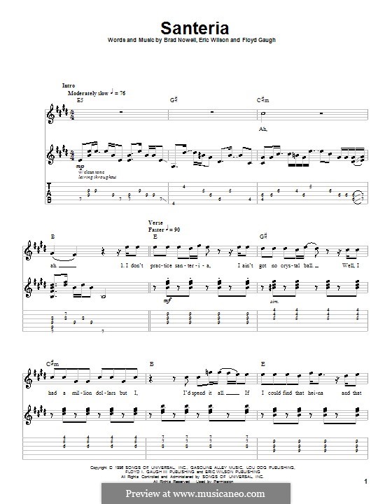 Santeria (Sublime): Para guitarra com guia by Brad Nowell, Eric Wilson, Floyd Gaugh